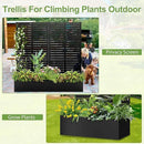 Trellis for Climbing Plants Outdoor，Mental Garden Bed with Drainage Holes Outdoor Privacy Screen Design Tall planters for herb Flower Vegetables 73"x35"x16", Black-Louvered by GreenHaven Gardens