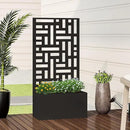 Casaphoria Metal Raised Garden Bed with Trellis, 47"x24"x12" Planter Box for Climbing Plants, Vegetables & Vines, Features Drainage Holes and Privacy Screen (Black-Helen) by GreenHaven Gardens