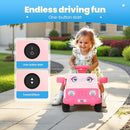 6V Toddler Ride-On Car with Horn LED Front Light Rear Storage and Eyes Theme – Fun & Safe Electric Car for Boys & Girls 18+ Months – Perfect for Little Explorers(Pink Eyes) by TinyTreasures Baby Boutique