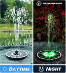 Solar Fountain Glass Panel with 2200 mah Battery, 3.5W Floating Solar Water Fountain with 4 Fixed Rods, Solar Fountain Pump for Bird Bath, Garden, Pond, Pool, Outdoor-Colorful Lights by GreenHaven Gardens