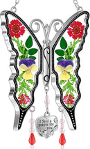 KY&BOSAM Butterfly Suncatcher I Said a Prayer for You Stained Glass Butterfly Suncatchers Hanging for Window Wind Chime Gifts for Friend Mother`s Day Birthday Christmas Thanksgiving Ornament Gifts by GreenHaven Gardens