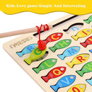 Magnetic Wooden Fishing Game Toy for Toddlers, Alphabet Fish Catching Counting Games Puzzle with Numbers and Letters, Preschool Learning ABC Math Educational Toys 3 4 5 Years Old Girl Boy Kids by TinyTreasures Baby Boutique
