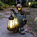 Turtle Garden Statue Outdoor Décor with Solar Lights Lantern,Turtle Solar Light Figurines Outside Decorations for Yard，Lawn,Patio, Balcony, Unique Housewarming Gifts
