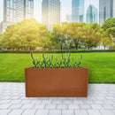 Corten Steel Planter Box Metal Outdoor Large Rectangular Rustic Durable Antique Detached for Commercial Residential Patio Deck and Backyard 36" x 12" x 16" by GreenHaven Gardens