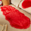 AMTOVO Faux Sheepskin Rug, Red Ultra Soft Fluffy Shag Area Rug, 2 x 6 ft Faux Fur Rug for Bedroom Sofa Throw Cushion Room Decor, Sheepskin by CozyNest Decor