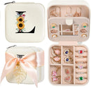 AYGXU Travel Jewelry Box for Women and Girls - Small Case With Initial A-Z - Teacher Gifts by TinyTreasures Baby Boutique