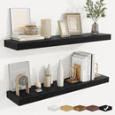 fuqing Floating Shelves for Wall, Bathroom Shelf Wall Mounted for Storage, Shelves with Invisible Bracket for Bedroom, Kitchen, Living Room, Farmhouse Small Book Shelf, 36 Inch Set of 2, Black by CozyNest Decor