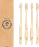 Sea Turtle Plant-Based Bristles, Compact Bamboo Toothbrushes, Soft Natural Toothbrush for Adults (4 Pack) by TinyTreasures Baby Boutique