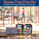 Keep Going Travel First Aid Kit for Kids – 130 Pc.for Purse, Diaper Bag, Backpack, & Suitcase, with Latex-Free Bandages – 7 x 5 x 2 in. Travel First Aid Kit TSA-Approved by TinyTreasures Baby Boutique