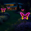 Solar Garden Butterfly Lights, Garden Outdoor Lights Decor, Butterfly Solar neon Light,led Butterfly Lights,Yard Patio Pathway Decoration(Red, 2pack) by GreenHaven Gardens