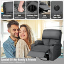 Rocking Recliner Chair, Massage Rocker Recliner Chair with Vibration Massage and Heat, USB and Type-C Ports,360° Swivel Faux Leather Chairs, Living Room, Bedroom, Nursery, RV, Dark Grey by TinyTreasures Baby Boutique