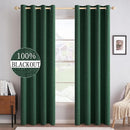 MIULEE 100% Blackout Linen Curtains for Bedroom Thermal Insulated Emerald Green Grommet Room Darkening Curtains & Drapes Christmas Decor for Living Room Nursery 52 x 84 Inch (2 Panels) by TinyTreasures Baby Boutique