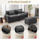 URRED Modular Sectional Sofa Comfy Cloud Couch, Modern Velvet Sofa Sleeper Deep Seat Couches with Ottoman/Pillows for Living Room (Dark Gray, 82.6''- L Shape) by CozyNest Decor