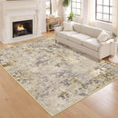 Living Room Rugs 6x9 Beige Washable Area Rug, Abstract Modern Bedroom Rugs Non Slip Stain Resistant Neutral Large Carpet for Nursery, Dining, Kids Playroom, Dining Room, Office by TinyTreasures Baby Boutique