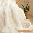 XeGe Luxury Faux Fur Blanket, Ivory Soft Big Fluffy Throw, Shaggy Plush Decorative Couch Blanket, Cute Off White Furry Fuzzy Throw for Bed Bedroom Living Room Beige, 60x90 by CozyNest Decor