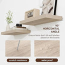 16 Inch Floating Shelves, 3D Textured Wood Grain, 16"x9.25"x1.5" Inch Deep Floating Shelves for Wall, Wooden Shelves for Bathroom, Bedroom, Living Room, Vintage White Oak by CozyNest Decor