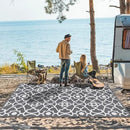 HEBE Outdoor Rug Waterproof 5x8, Plastic Straw Rug Camping Rug, Reversible Outdoor Patio Rugs RV Mat Clearance, Indoor Outside Floor Carpet for Porch,Deck,Camper,Balcony,Backyard by GreenHaven Gardens