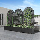 Casaphoria Metal Raised Garden Bed with Trellis and Wheels, 72"x35"x16" Arched Planter Box for Climbing Plants, Vegetables & Vines, Features Drainage Holes and Privacy Screen (Black-Shine) by GreenHaven Gardens