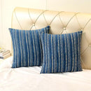 Yeiotsy Pack of 2, Modern Striped Throw Pillow Covers Bohemia Cushion Covers Home Decoration (Navy Blue, 18 X 18 Inches) by CozyNest Decor