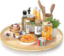 24 Inch Extra Large Lazy Susan Turntable - Premium Solid Oak Wood & Iron | Rustic Farmhouse Rotating Tray for Dining Table, Kitchen Countertop, Centerpiece Decor | Smooth 360° Spin | Durable & Stylish by CozyNest Decor