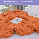 Bigacogo Chunky Knit Throw Blanket for Couch, 51x63 inches, 100% Hand Knitted with Thick Jumbo Chenille Yarn, Cozy Soft Large Rope Knot Cable Crochet Blankets for Sofa Bed Living Room, Terracotta by CozyNest Decor