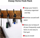 Dseap Wall Mounted Coat Rack: 38-1/4" Long, Patented, Heavy-Duty, 10-Double-Hooks Wooden Hanger Rail for Winter Coats, Hats, Jackets, Clothing - Natural & Black, Pack of 2 by CozyNest Decor
