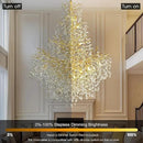 H65'' Gold Tree Branch Crystal High Ceilings Chandeliers, 27-Lights Modern K9 Crystal Staircase Chandeliers, D48'' Foyer Chandelier for High Ceiling, Luxury Large Living Room Chandelier by CozyNest Decor