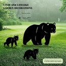 3 Pack Bear Metal Garden Decorative Stakes, Weather Proof Silhouette Statues for Yard, Patio,Outdoor Decor for Bear Lovers and Pet Owners by CozyNest Decor
