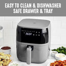 GreenLife Compact Electric Air Fryer Oven, 5.3 QT, PFAS-Free Ceramic Nonstick Drawer, 8 One Touch Digital Display, Easy View Window, Auto Shut-Off Timer, Dishwasher Safe Parts, 1500 Watts, Graphite by CozyNest Decor