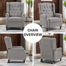 EBELLO Pushback Recliner Chair, Fabric Armchair Push Back Recliner with Rivet Decoration, Mid Century Wingback Accent Chair for Living Room, Bedroom, Grey by CozyNest Decor