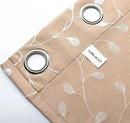 MIUCO Floral Embroidered Semi Sheer Curtains Faux Linen Grommet Curtains for Living Room 52 x 84 Inch 2 Panels Set, Taupe by CozyNest Decor
