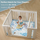 Momcozy Baby Play Mat for Floor, 50x50 Thickened Playpen Mat, Playmate for Baby Tummy Time, Waterproof & Non-Slip, Foldable Outdoor Mat with Carrying Handle, Ocean Theam by TinyTreasures Baby Boutique