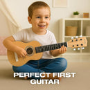 23" Acoustic Guitar, Kids 6 String Toy Guitar - Realistic Steel Strings - Beginner Practice First Musical Instrument for Children, Toddlers (Natural) by TinyTreasures Baby Boutique