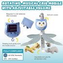 Baby Crib Mobile with Music and Lights for Boys Musical Mobile Animals for Crib Bassinet Girls Toys Hanging Portable Safari Nursery Decor Blue by TinyTreasures Baby Boutique