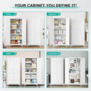 SISESOL Metal Storage Cabinet with Doors and Shelves,White Storage Cabinet with Leg & Vent Hole,Food Pantry Cabinets,5 Tier Metal Pantry,Tall Large Cupboard for Home,Kitchen,Dining/Living/Laundry Room by CozyNest Decor
