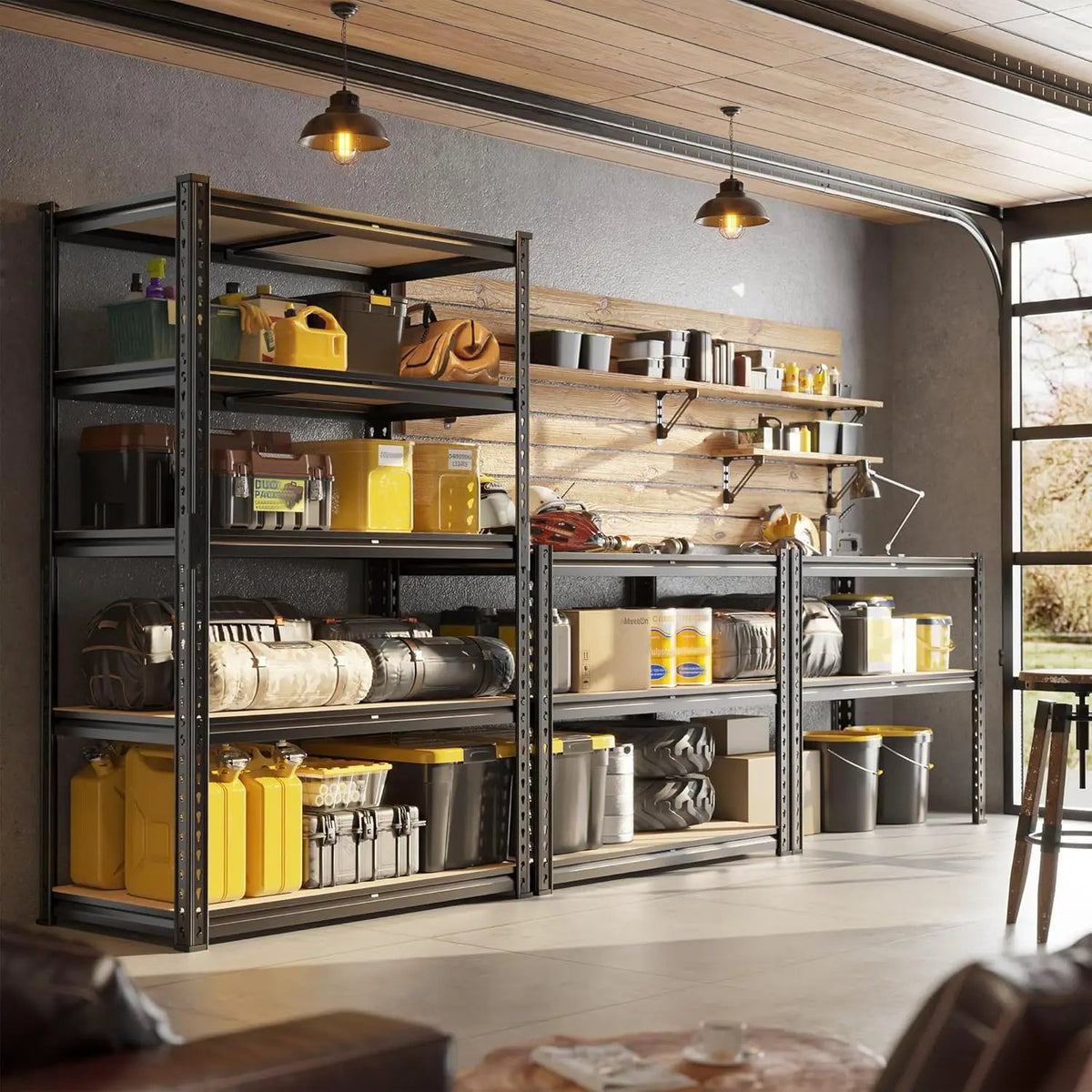 63" H Garage Shelving 31.5" W Storage Shelves Adjustable 2000LBS Metal Shelving Heavy Duty 5 TierGarage Shelves for Pantry Kitchen Closet Basement Warehouse, photo 4 of 6