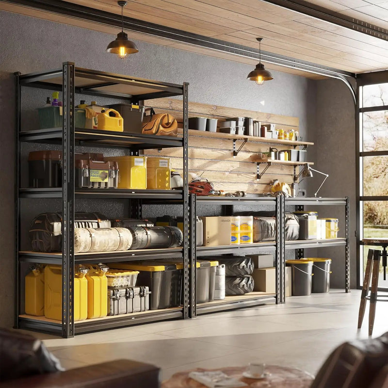 63" H Garage Shelving 31.5" W Storage Shelves Adjustable 2000LBS Metal Shelving Heavy Duty 5 TierGarage Shelves for Pantry Kitchen Closet Basement Warehouse, photo 4 of 6