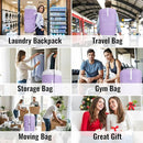 Laundry Bag Backpack, 125L Extra Large Travel with Shoulder Straps, Adjustable & Extendable Design, Laundry Hamper Bag with 3 Pockets for Laundromat, College, Travel, Camping (Purple) by TinyTreasures Baby Boutique