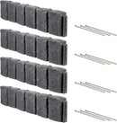 Beuta Landscape Edging | Garden Edging Border | Faux Stone Block XL for Lawn Edging, Flower Beds & Yard Edging – 4 Pack | Each Section Has 6 Blocks 48" L x 4" W x 9.5" H | 12 Spikes | Charcoal by GreenHaven Gardens