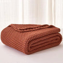 Longhui bedding Chunky Cable Knit Throw Blanket Lightweight Rust 100% Organic Cotton Blanket for Sofa Couch Bed Baby Nursery, Rustic Shabby Chic Modern Farmhouse, 51” x 63” Give Laundering Bag by CozyNest Decor