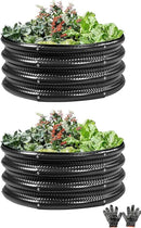 2Pack 2x2 FT Round Raised Garden Bed, Galvanized Planter Raised Beds for Outdoor Vegetables, Flowers & Herbs, Heavy-Duty Metal Raised Garden Beds, Rust-Resistant & Easy Assembly (Black) by GreenHaven Gardens