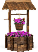 Best Choice Products Rustic Wooden Wishing Well Planter Outdoor Home Décor for Patio, Garden, Yard w/Hanging Bucket by GreenHaven Gardens