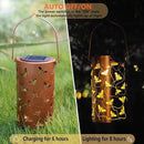 Solar Honeybee Lanterns Outdoor Hanging Decor Lantern,Waterproof Hollow Out Retro Metal Decorative Garden Light,Graceful Decoration for Patio,Yard,Landscape,Walkway,Festival by GreenHaven Gardens