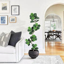 GarveeHome Fiddle Leaf Fig Artificial Tree with White Planter,6ft Faux Plants Indoor with Moss, Fake Rubber Tall Fake Floor Plant in Pot - Artificial Trees for Home Office Living Room Decor by CozyNest Decor