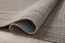 Loloi Amber Lewis Topanga Collection TOP-05 Natural/Teal 6'-7" x 9'-4" Indoor/Outdoor Area Rug by CozyNest Decor