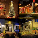420 LED Outdoor Christmas Decorations Star String Lights Waterproof Christmas Tree Topper, 8 Lighting Modes Waterfall Lights for Tree Patio Garden Yard Party (Warm White) by GreenHaven Gardens