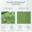 Codi Outdoor Seat Cushions for Patio Furniture 22x22 Inch, Waterproof Chair Cushion with Handles & Adjustable Straps, Fade Resistant - Set of 2, Green by GreenHaven Gardens