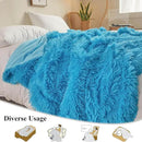 XeGe Luxury Faux Fur Throw, Blue Soft 50x60 Fluffy Blanket, Shaggy Plush Decorative Couch Cute Furry Bed Throw Fuzzy Office Lap Blanket for Bedroom Living Room Sofa Chair, Blue by CozyNest Decor