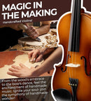 Vangoa Violin 1/2 Size Set Fiddle, Handcrafted Half Size Starter Acoustic Violins Kit with Solid Wood Side Board, Lightweight Hard Case for Beginners Learners, Children, Kids, Adults, Right Handed by TinyTreasures Baby Boutique