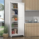 75" Storage Cabinet, Metal Pantry Cabinet, Kitchen Pantry Storage Cabinets with Doors and 4 Shelves, Cabinets for Laundry Room, Living Room, Dinning Room, Assembly Required, White by CozyNest Decor